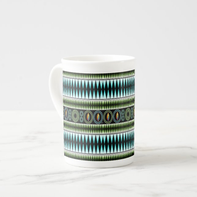 Chevron  Pattern Bone China Mug (Front Left)
