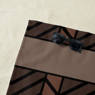 Chevron Pattern Brown Beach Towel