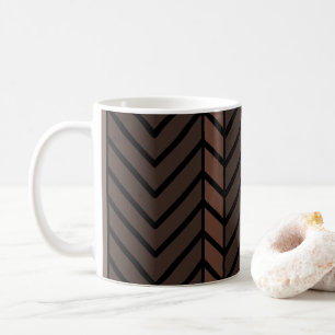 Chevron Pattern Brown Coffee Mug