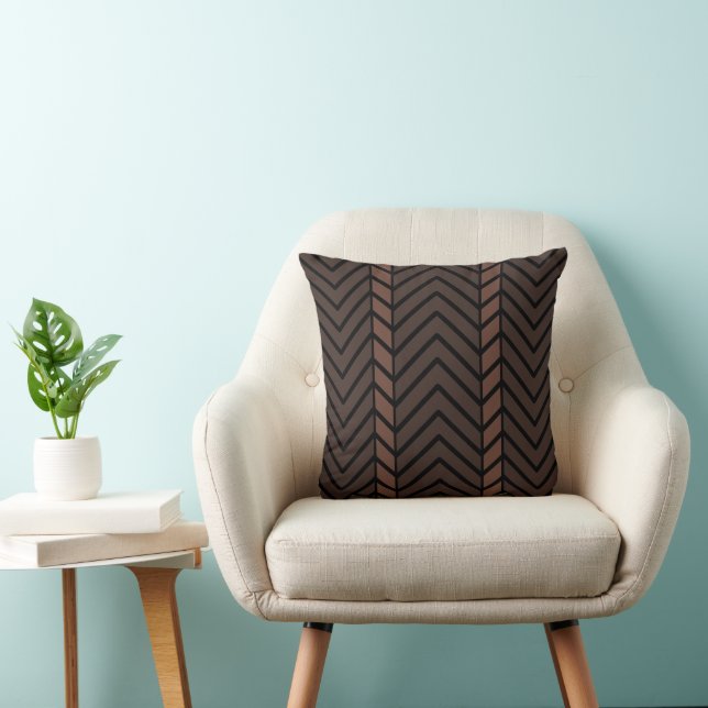 Chevron Pattern Brown Cushion (Chair)