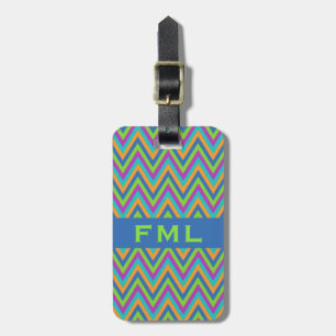 Chevron Pattern custom luggage tag