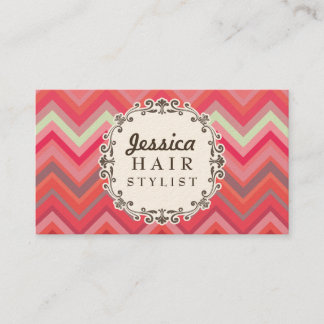 Chevron Pattern Hair Stylist Appointment Cards