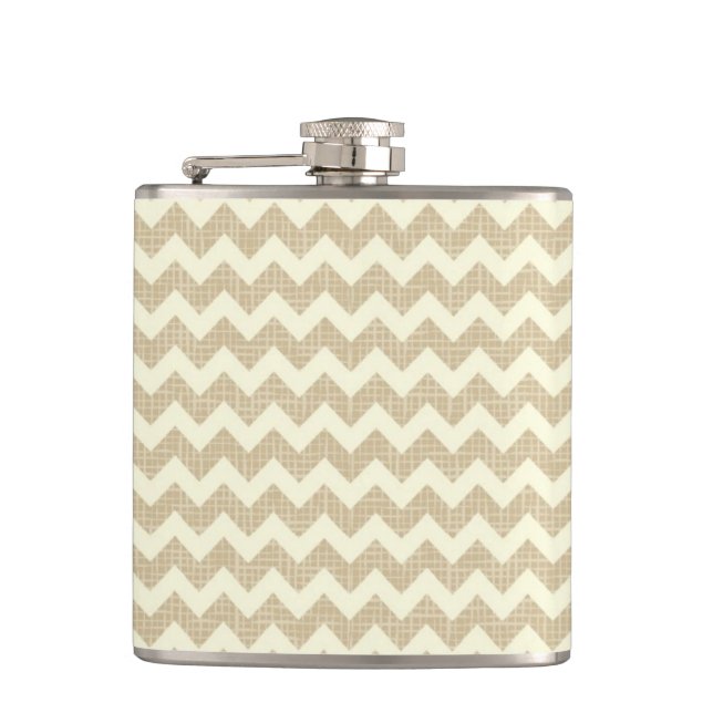 Chevron Pattern Hip Flask (Front)