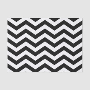 Chevron Pattern in Black and White Tissue Paper