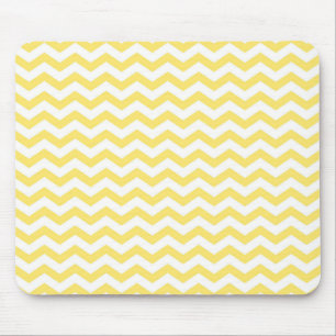 Chevron Pattern in Lemon Yellow and White Mouse Pad