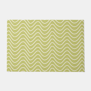 Chevron Pattern Lime Green Minimal Line Doormat