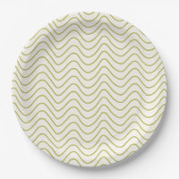 Chevron Pattern Lime Green on Cream White Zigzag