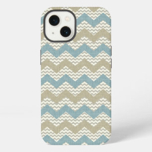 Chevron pattern on linen texture iPhone case
