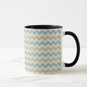 Chevron pattern on linen texture mug