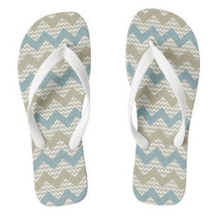 Chevron pattern on linen texture thongs
