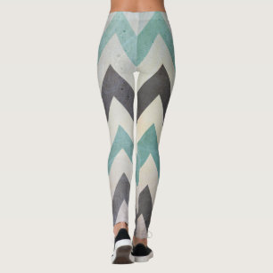 Chevron Pattern on Metal Texture by Shirley Taylor Leggings