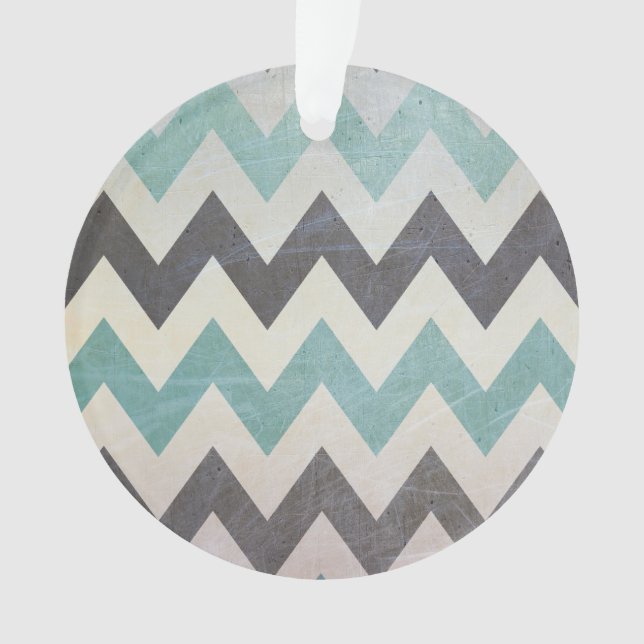 Chevron Pattern On Metal Texture by Shirley Taylor Ornament (Front)