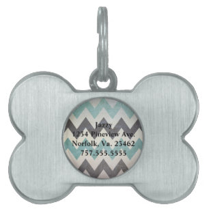 Chevron Pattern On Metal Texture by Shirley Taylor Pet Tag