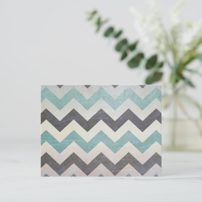 Chevron Pattern On Metal Texture by Shirley Taylor Postcard (Standing Front)