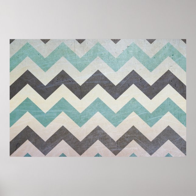 Chevron Pattern On Metal Texture by Shirley Taylor Poster (Front)