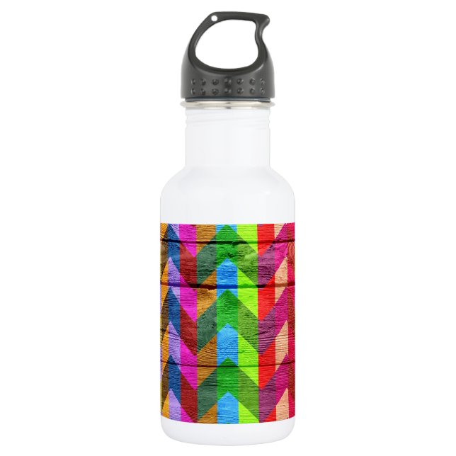 Chevron Pattern On Wood Texture 532 Ml Water Bottle (Front)