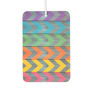 Chevron Pattern On Wood Texture by Shirley Taylor Car Air Freshener