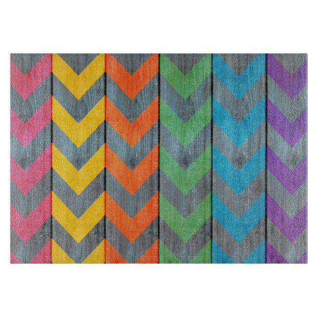 Chevron Pattern On Wood Texture by Shirley Taylor Cutting Board (Front)