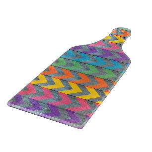 Chevron Pattern On Wood Texture by Shirley Taylor Cutting Board