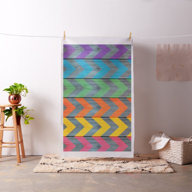 Chevron Pattern On Wood Texture by Shirley Taylor Fabric (In Situ)