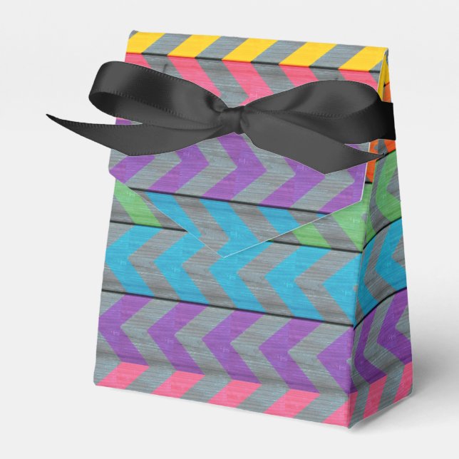 Chevron Pattern On Wood Texture by Shirley Taylor Favour Box (Front Side)