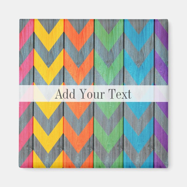 Chevron Pattern On Wood Texture by Shirley Taylor Magnet (Front)