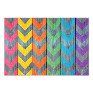 Chevron Pattern On Wood Texture by Shirley Taylor Photo Print