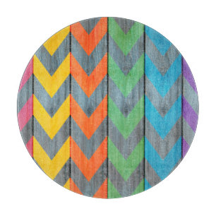 Chevron Pattern On Wood Texture Cutting Board