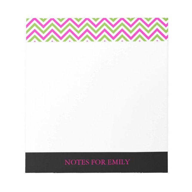 Chevron Pattern Personalised Memo Monogram Notepad (Front)