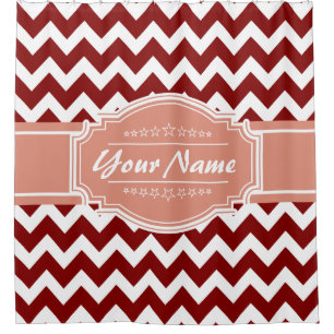 Chevron Pattern Personalised Shower Curtain #2
