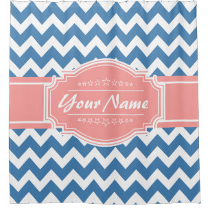 Chevron Pattern Personalised Shower Curtain #7