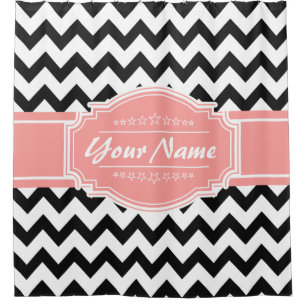 Chevron Pattern Personalized Shower Curtain #11