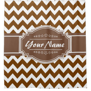 Chevron Pattern Personalized Shower Curtain #14