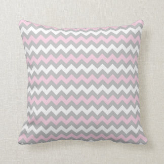 CHEVRON PATTERN PILLOW, Pink Grey & White Cushion
