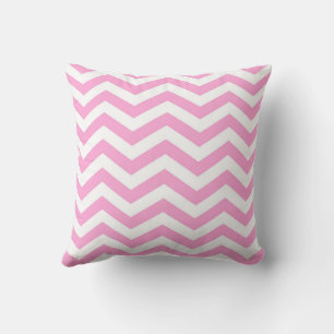 Chevron Pattern Pink and White Cushion