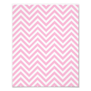 Chevron Pattern Pink White ZigZag For Her Photo Print