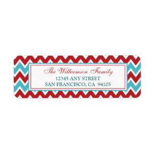 Chevron Pattern Return Address Labels (aqua)