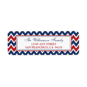 Chevron Pattern Return Address Labels (blue)