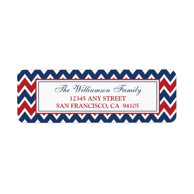 Chevron Pattern Return Address Labels (blue) (Front)