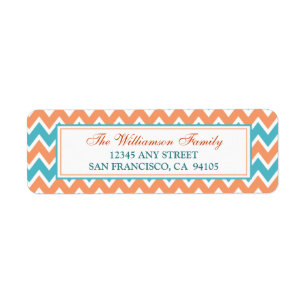 Chevron Pattern Return Address Labels (coral)