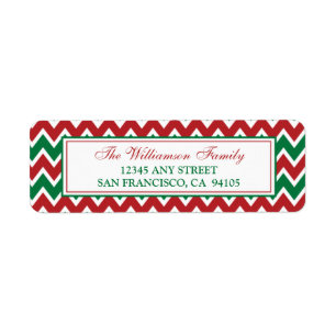 Chevron Pattern Return Address Labels (red)
