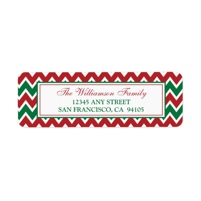 Chevron Pattern Return Address Labels (red) (Front)