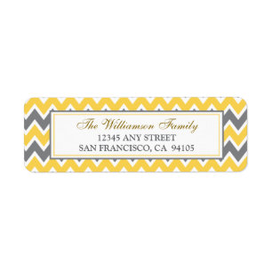 Chevron Pattern Return Address Labels (yellow)