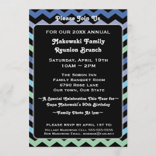 Chevron Pattern Reunion, Event or Party Invitation