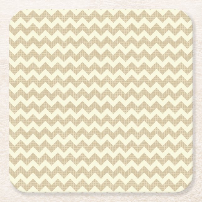 Chevron Pattern Square Paper Coaster (Front)