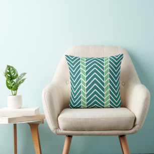Chevron Pattern Teal Cushion