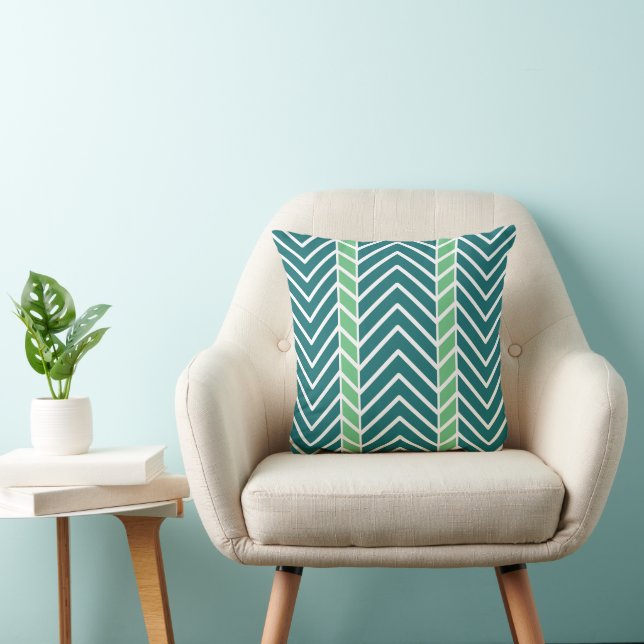 Chevron Pattern Teal Cushion (Chair)