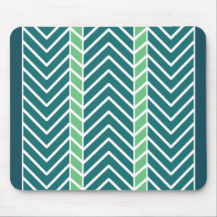 Chevron Pattern Teal Mouse Pad