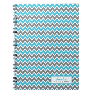 Chevron Pattern Trendy Notebook (aqua)