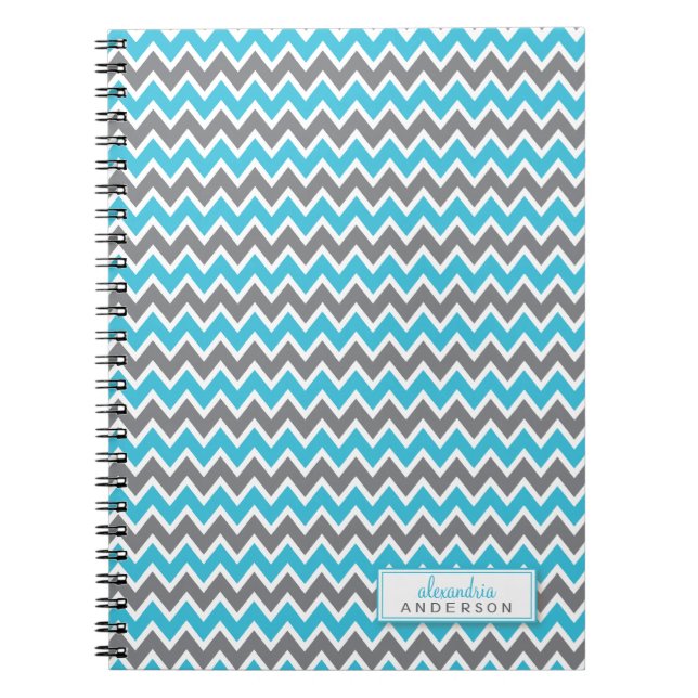 Chevron Pattern Trendy Notebook (aqua) (Front)